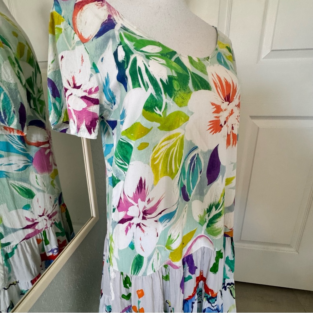 Jams World Hattie Floral Drop Waist Dress Multicolor Size XS